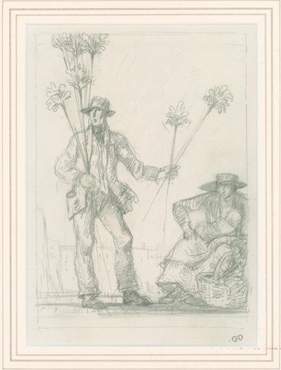 Schizzo per il venditore di scope, 1923 da Harry Morley
